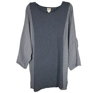 Chico’s Zenergy Lucy Stripe Tunic Top Nautical Coastal Size Large